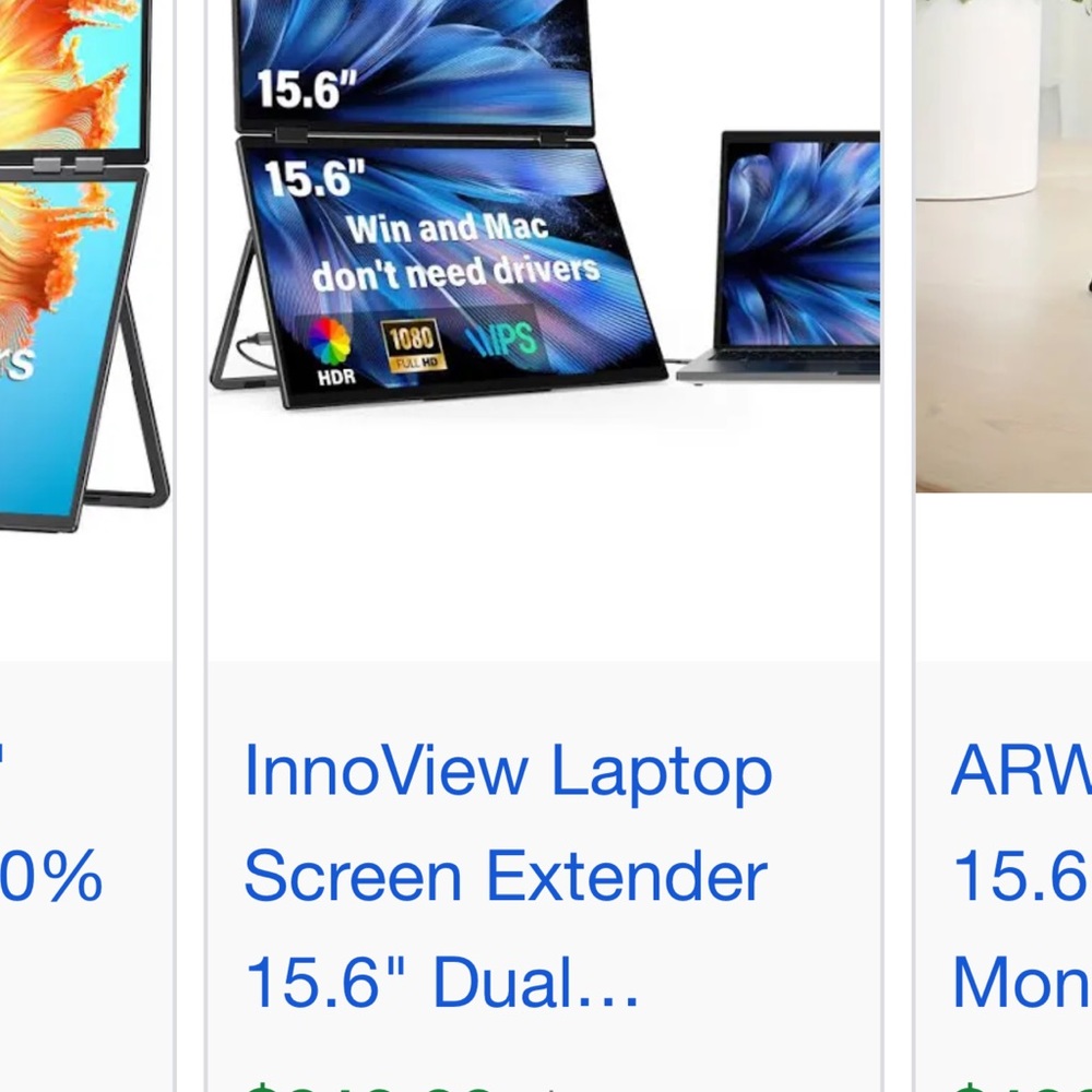 Black Laptop Screen Extender